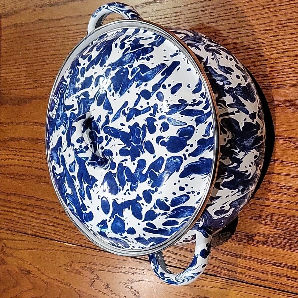 Colbalt Swirl Dutch Oven Golden Soup Pot